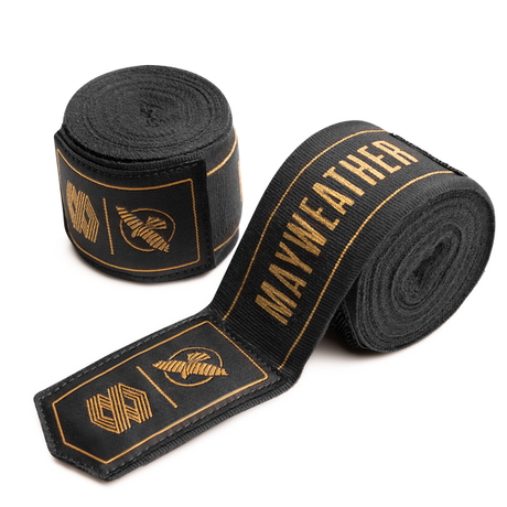 Hayabusa Mayweather Stretch Handwraps - Black/Gold - 4.5 meters