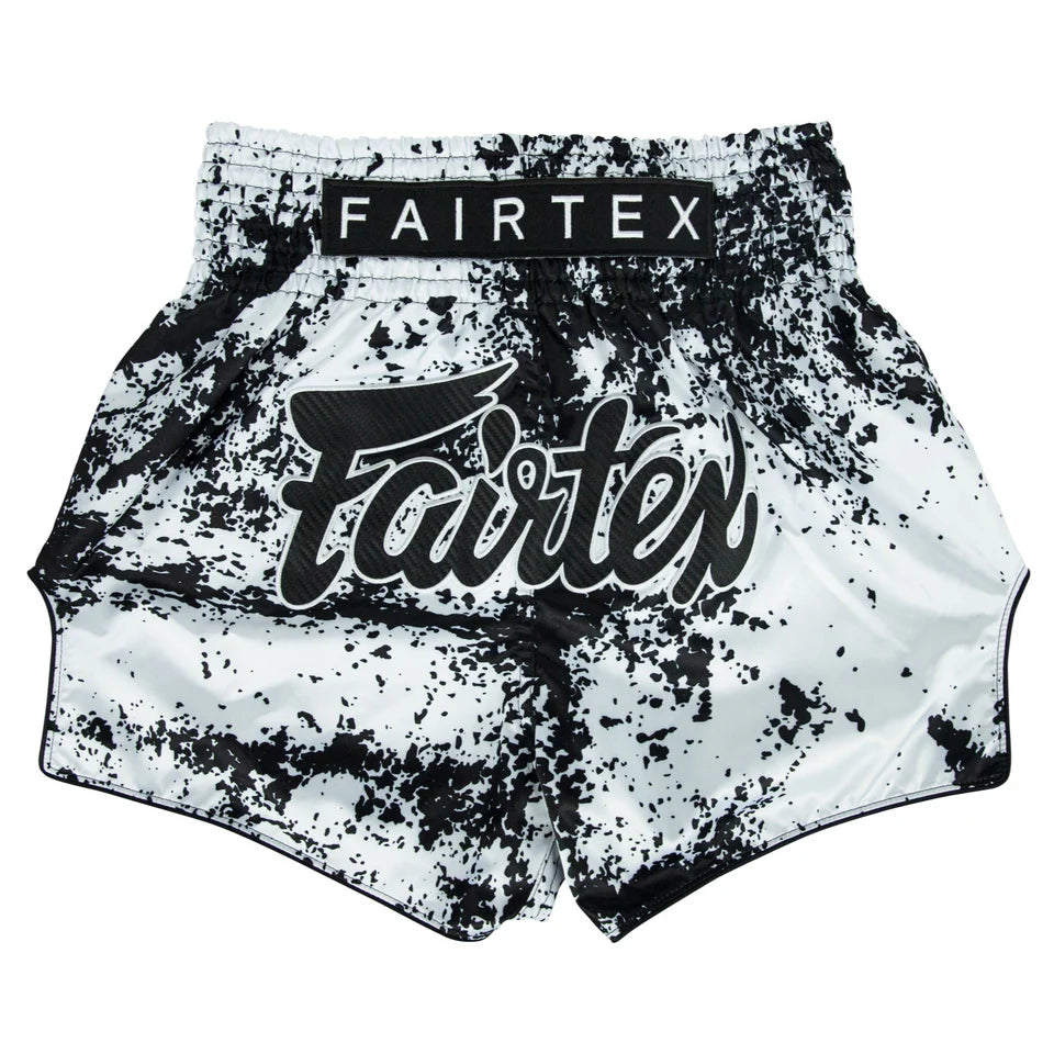 Fairtex Muay Thai Shorts - BS1948 Grunge White - Wit / Zwart
