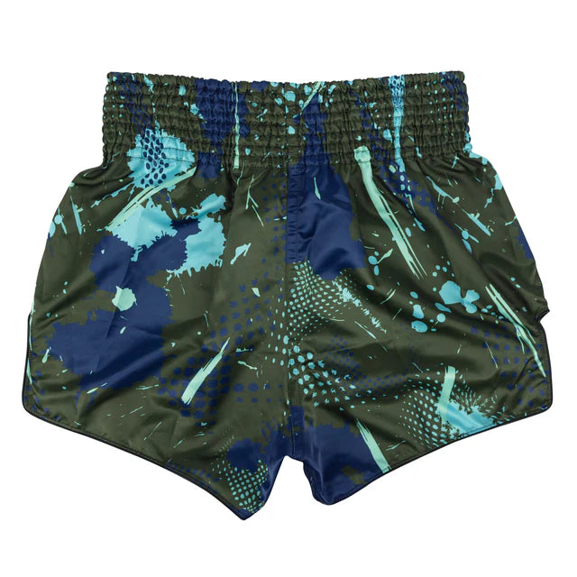 Fairtex Muay Thai Shorts - BS1954 Matrix - Groen / Blauw