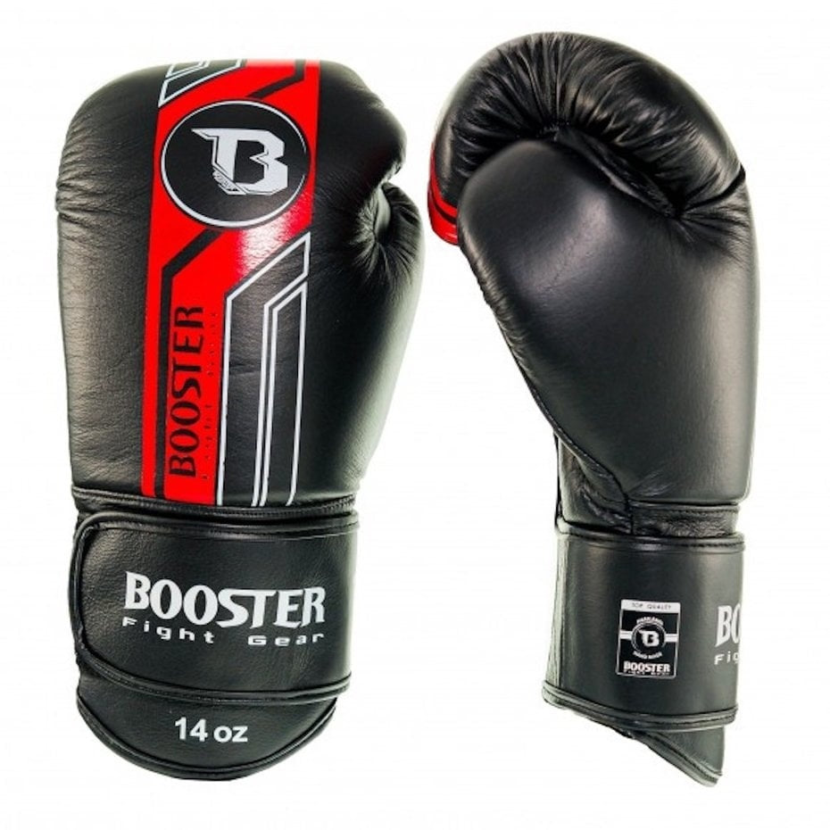 Booster Pro Range BGL V9 Bokshandschoenen - Echt Leer - zwart/rood