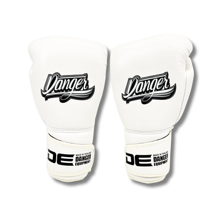 Danger Avatar Boxing Gloves - Genuine Leather - White