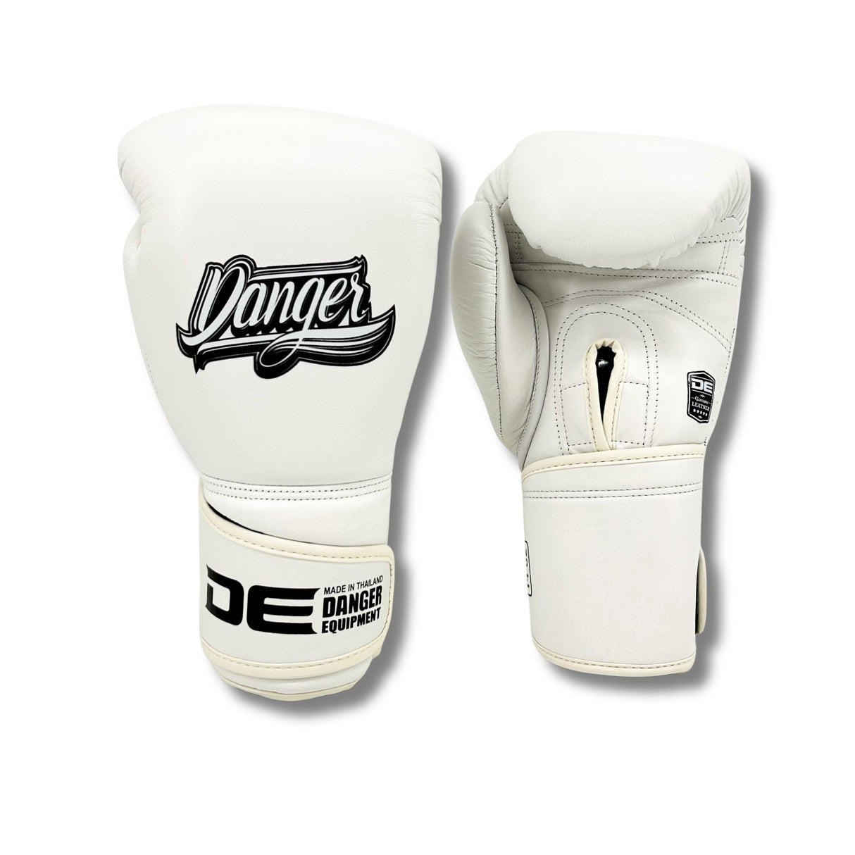 Danger Avatar Boxing Gloves - Genuine Leather - White