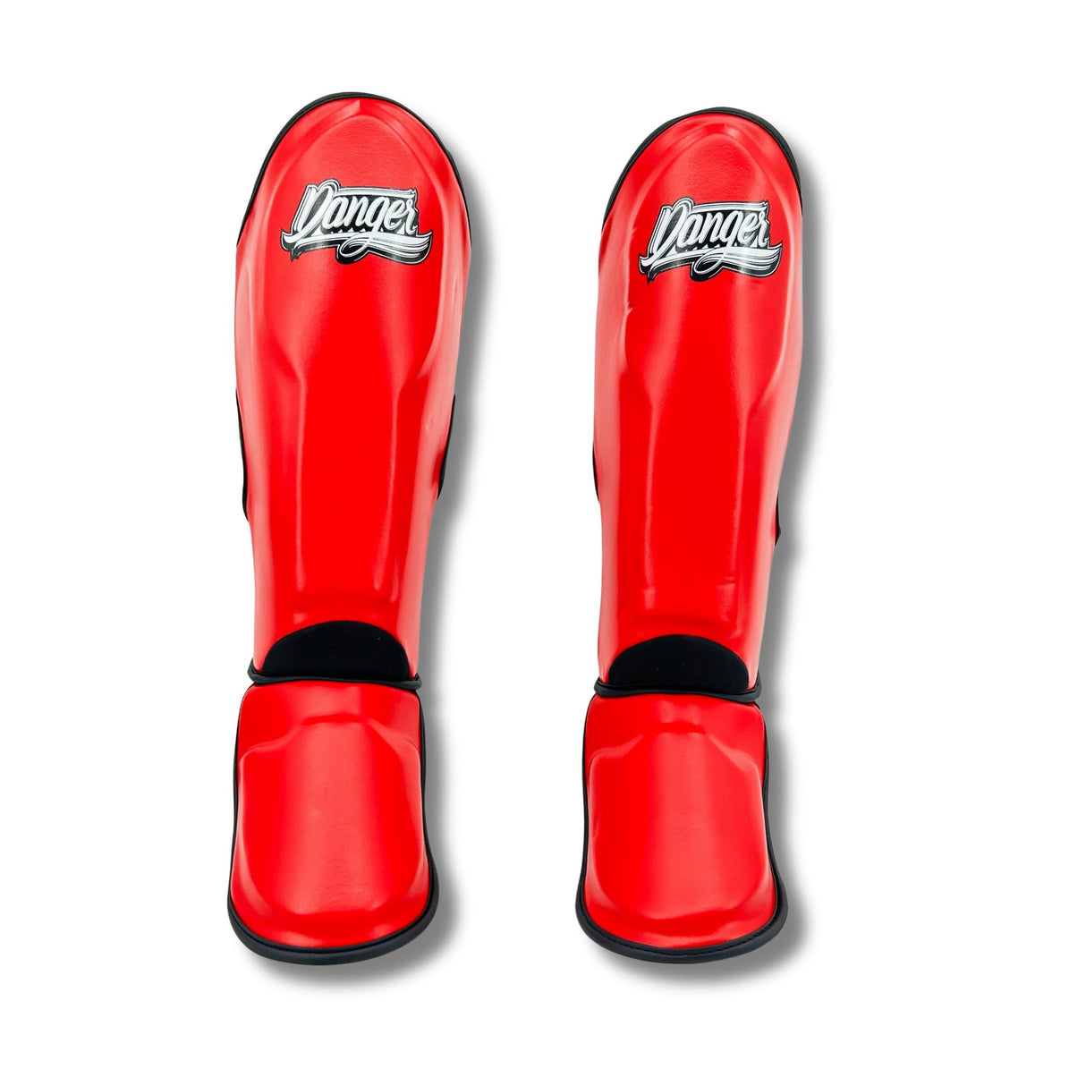 Danger Kinder Shin Guards - PU - Red