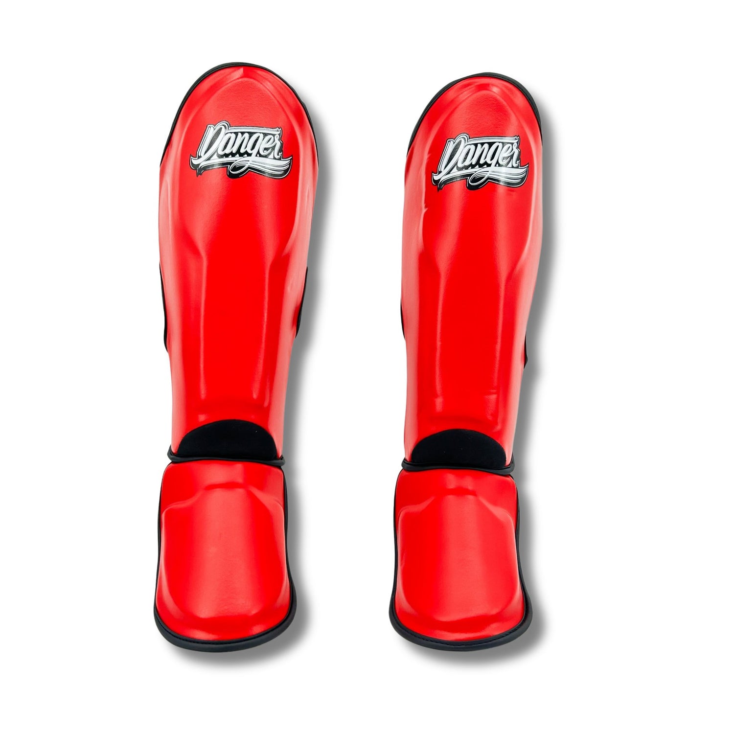 Danger Kinder Shin Guards - PU - Red