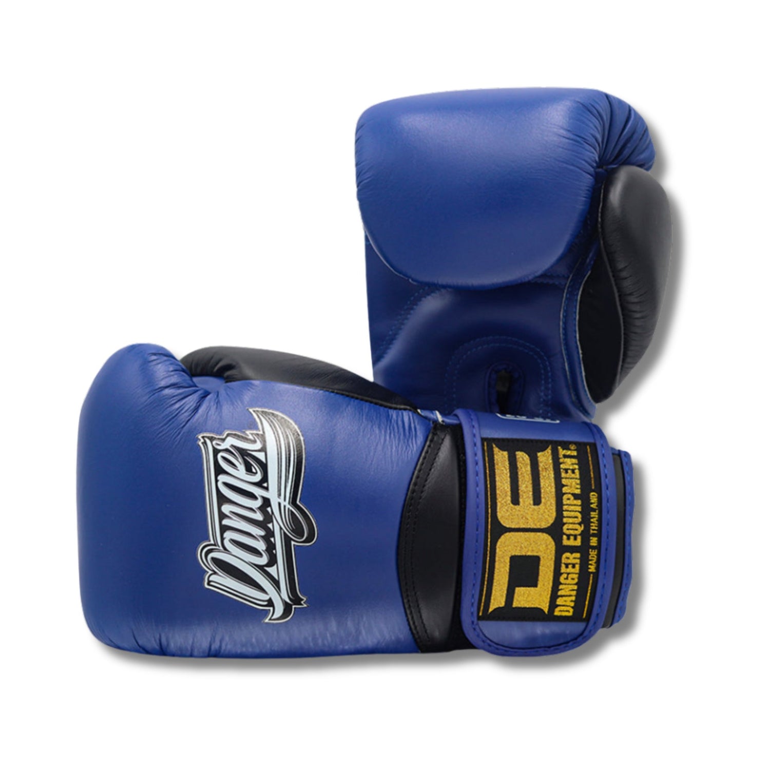Danger Rocket Boxing Gloves - Real Leather - Blue