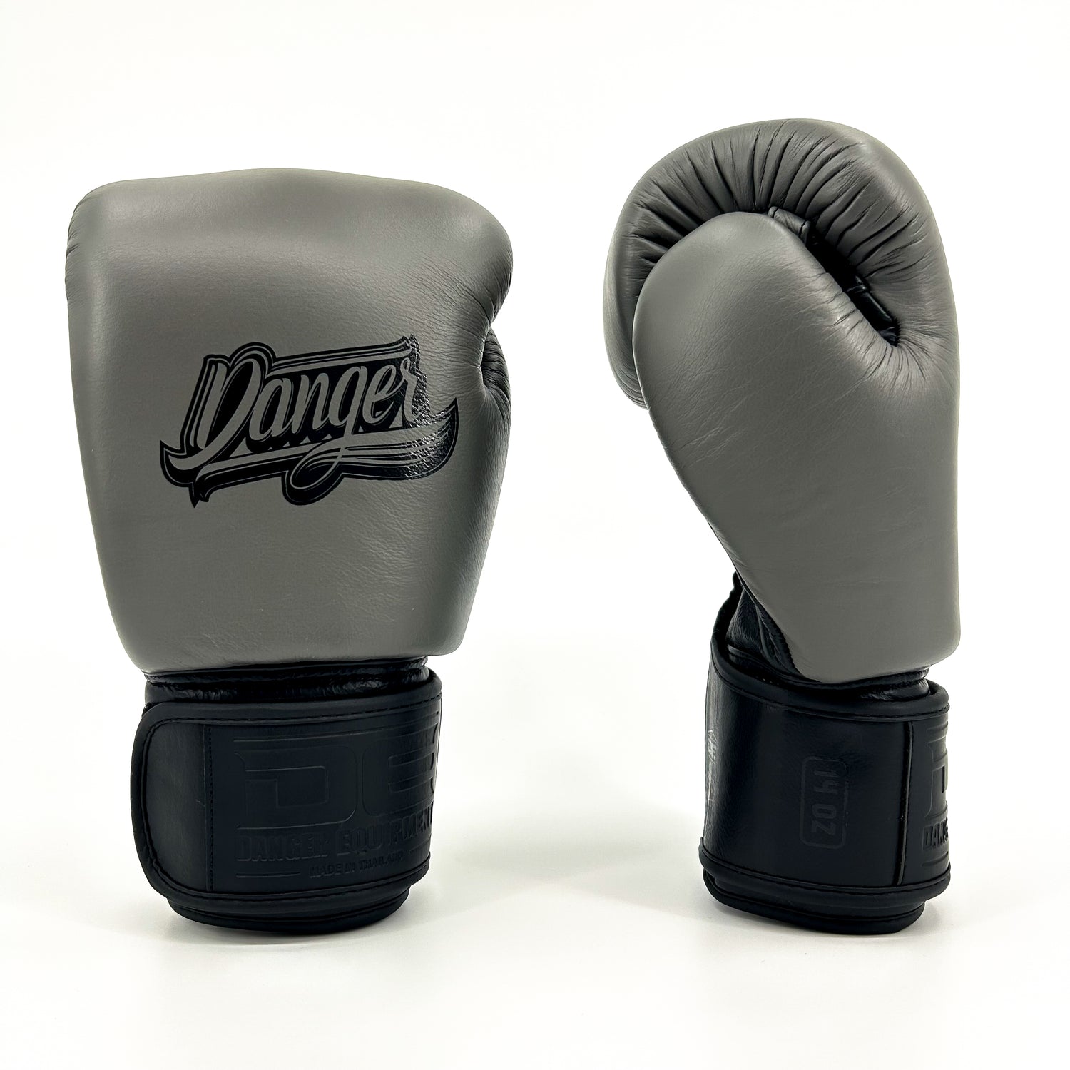 Danger Supermax Boxing Gloves - Grey Edition - Real Leather - Grey