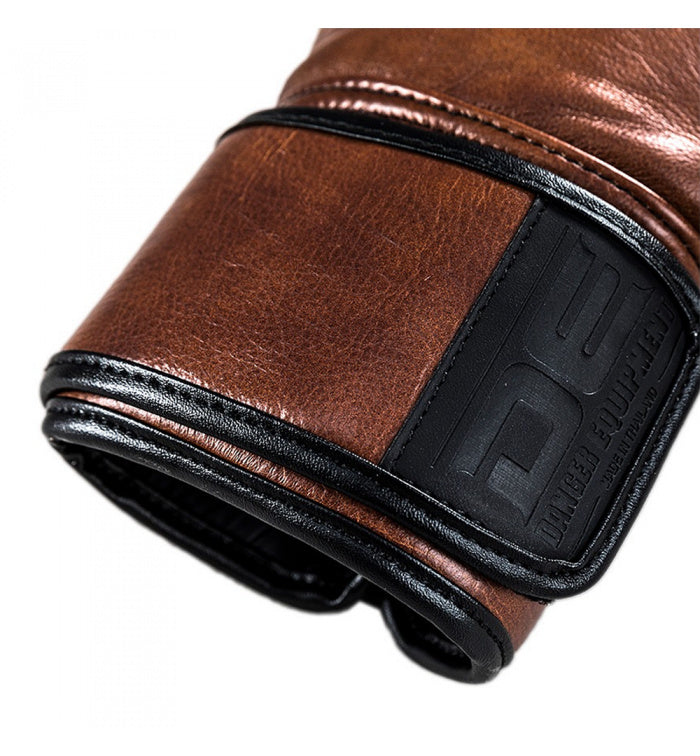 Danger Thai Legend Boxing Gloves - Genuine Leather - Brown Retro Look