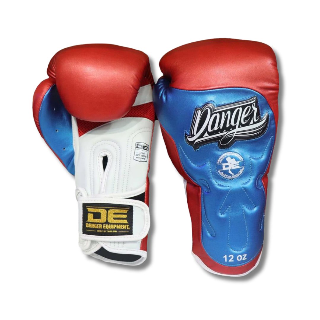 Danger Ultimate Fighter American Hero Boxing Gloves - Semi-leather - Red/White/Blue