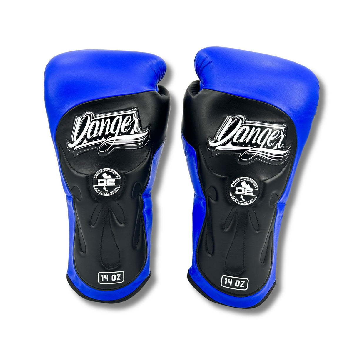 Danger Ultimate Fighter Boxing Gloves - Genuine Leather - Blue/Black