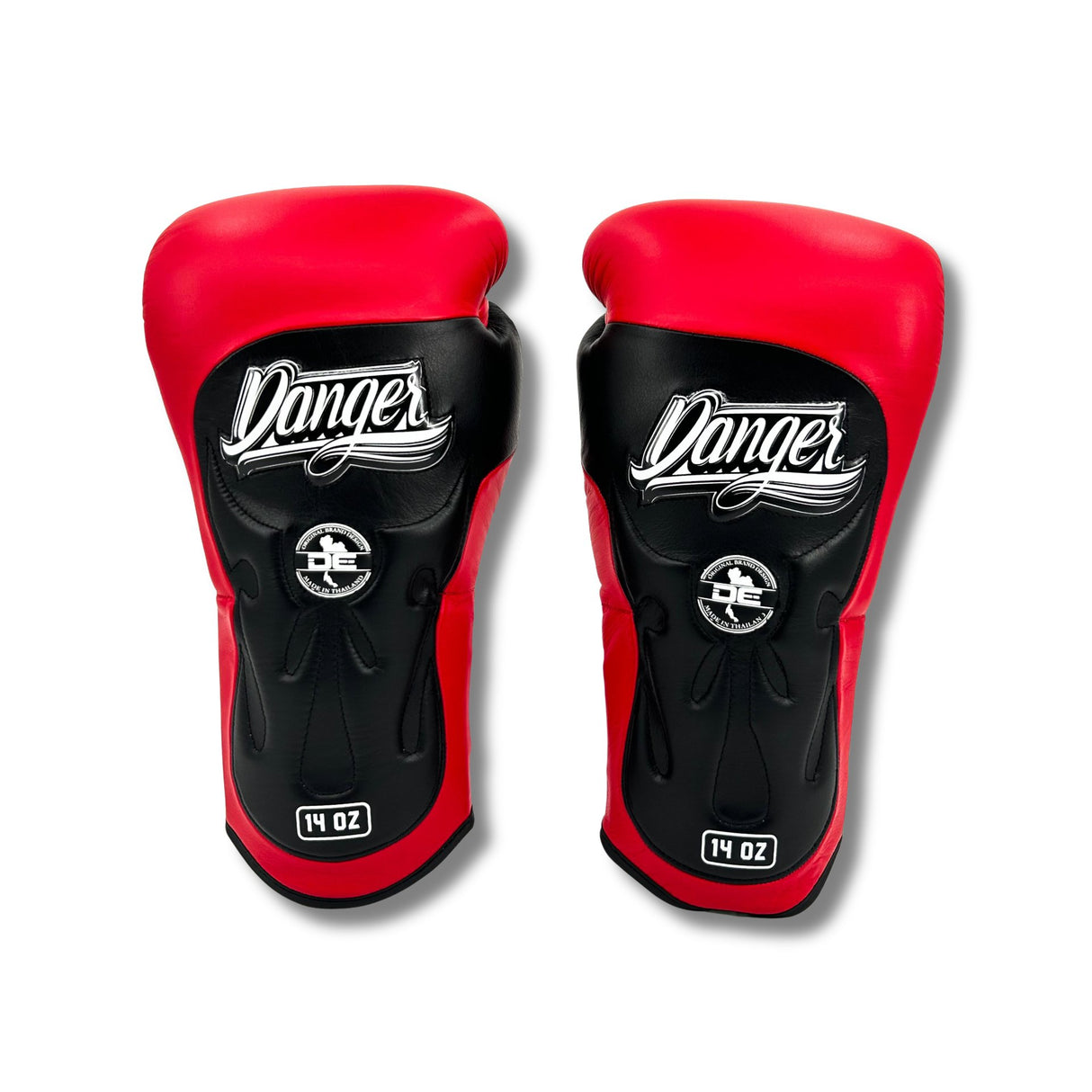 Danger Ultimate Fighter Boxing Gloves - Genuine Leather - Red/Black
