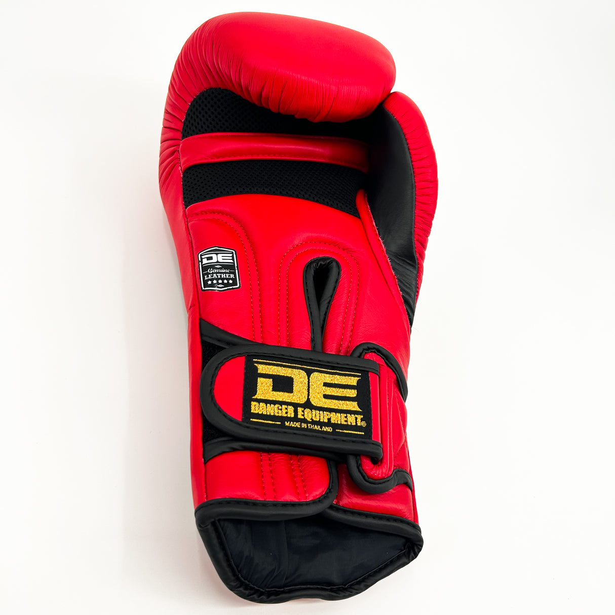 Danger Ultimate Fighter Boxing Gloves - Genuine Leather - Red/Black