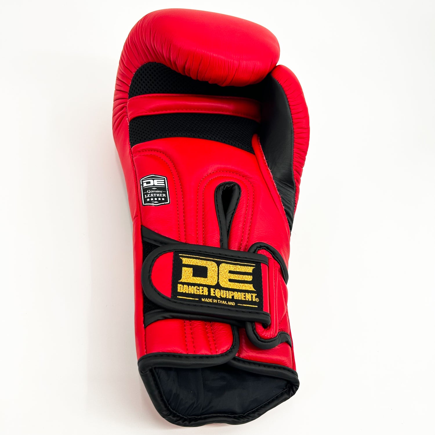 Danger Ultimate Fighter Boxing Gloves - Genuine Leather - Red/Black