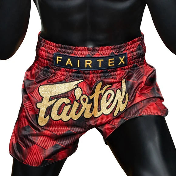 Fairtex BS1919 Muay Thai Shorts - Stealth - Rood/Zwart