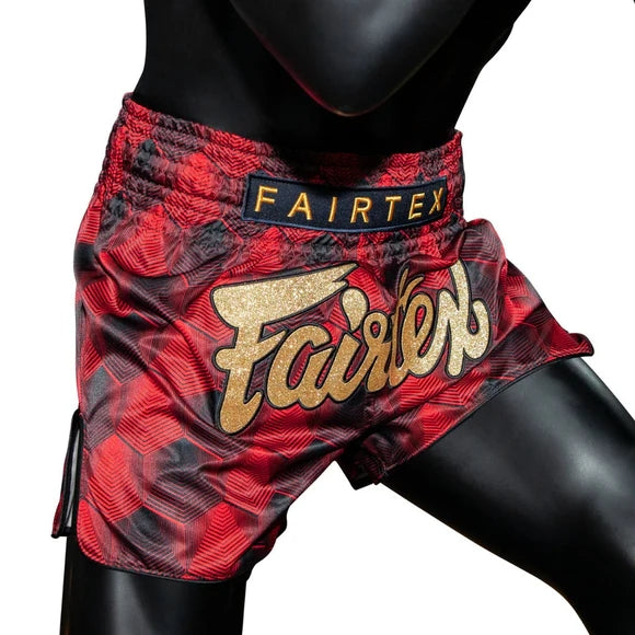 Fairtex BS1919 Muay Thai Shorts - Stealth - Rood/Zwart