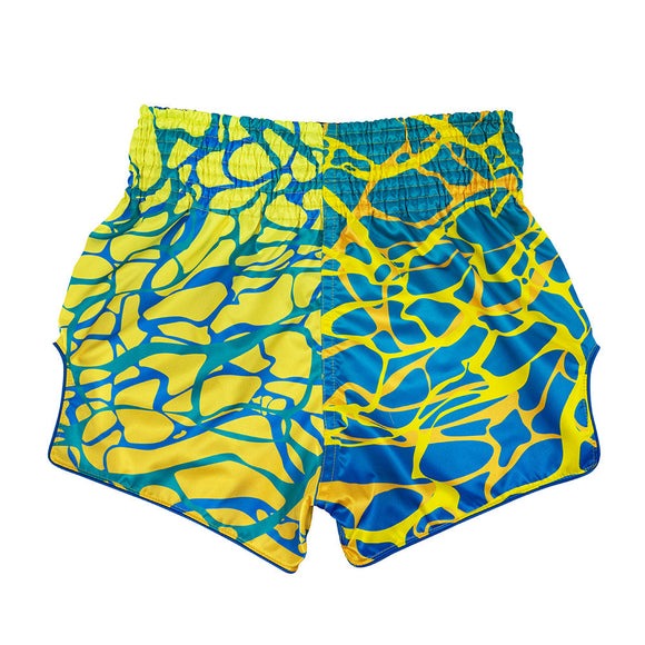 Fairtex BS1927 Muay Thai Shorts - Magma 'Green - blue/yellow/green