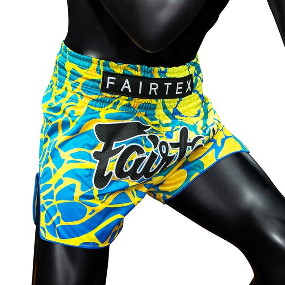 Fairtex BS1927 Muay Thai Shorts - Magma 'Green - blue/yellow/green