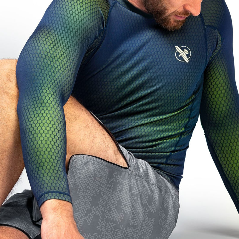 Hayabusa Fusion Long Sleeve Rashguard - Blauw/Groen