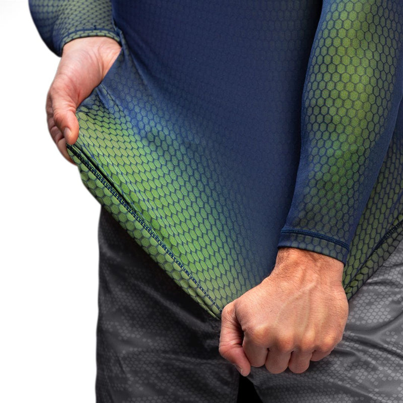 Hayabusa Fusion Long Sleeve Rashguard - Blauw/Groen