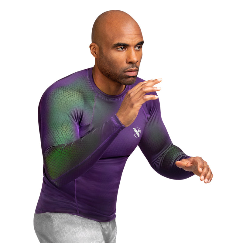 Hayabusa Fusion Long Sleeve Rashguard - Purple / Green