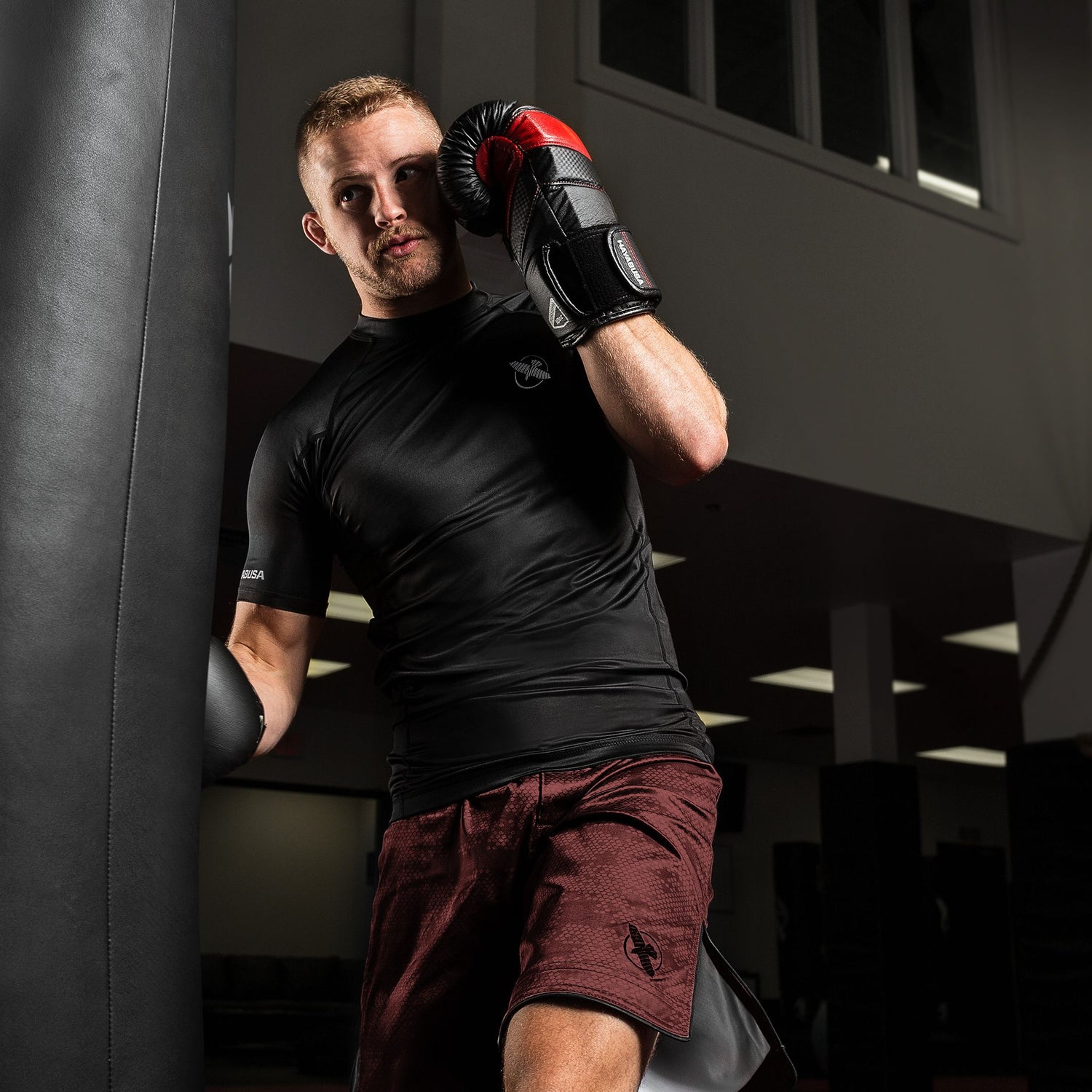 Hayabusa Hexagon Fight Shorts - Bordeaux Rood