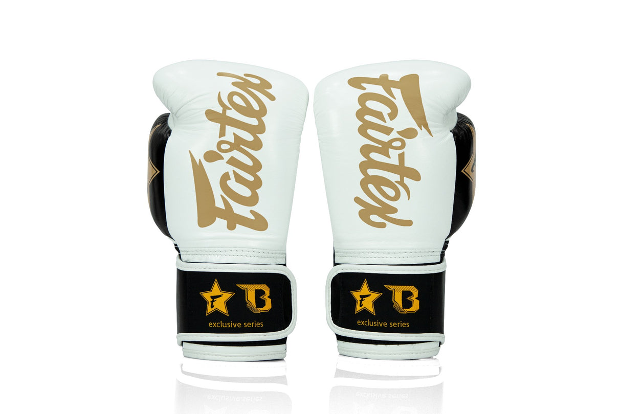 Fairtex X Booster Bokshandschoenen - FXB BG V2 - Echt leer - Wit/Zwart/Goud