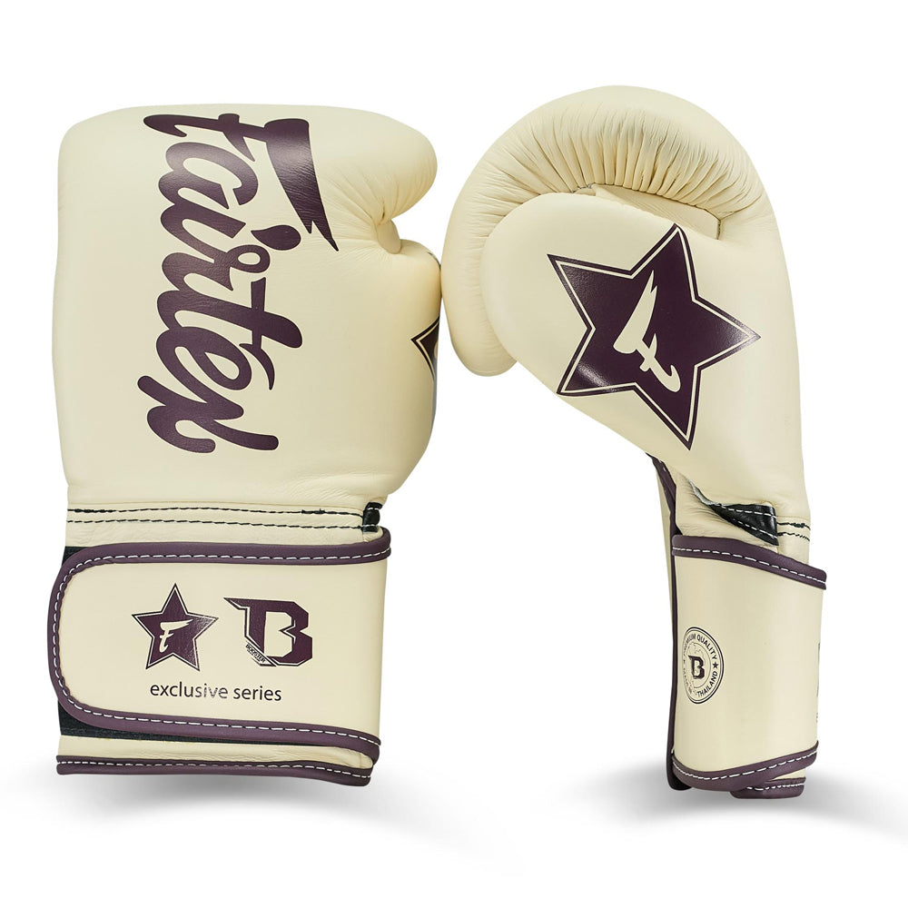 Booster X Fairtex Bokshandschoenen - BG V2 - Echt leer - Beige / Donkerrood