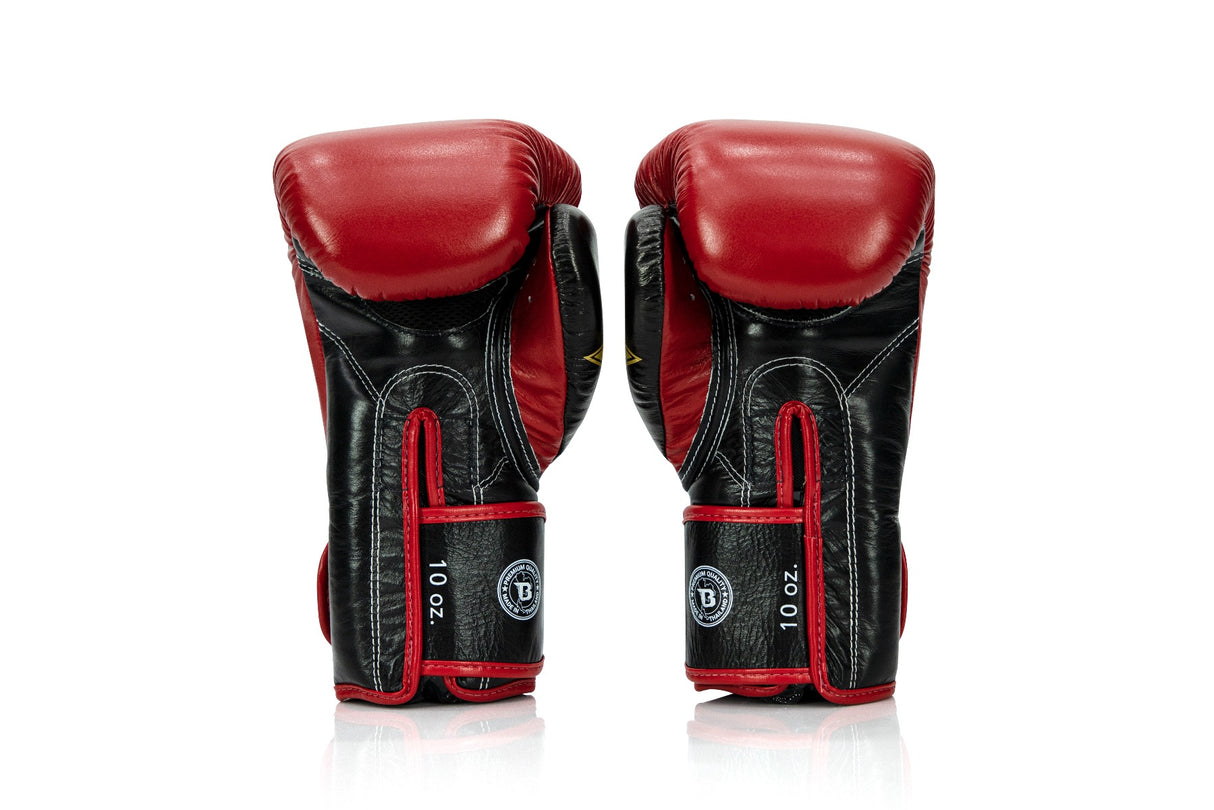 Fairtex X Booster Bokshandschoenen - FXB BG V2 - Echt leer - Rood/Zwart/Goud