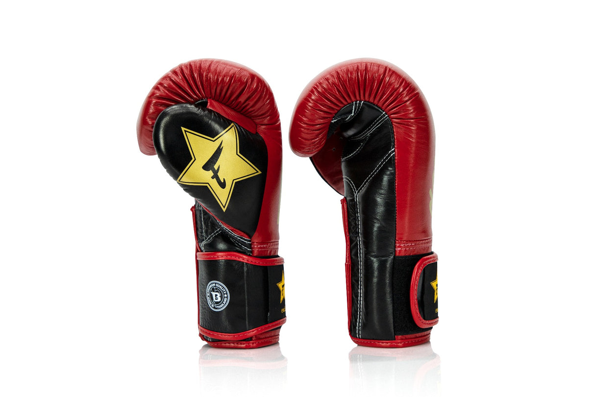 Fairtex X Booster Bokshandschoenen - FXB BG V2 - Echt leer - Rood/Zwart/Goud
