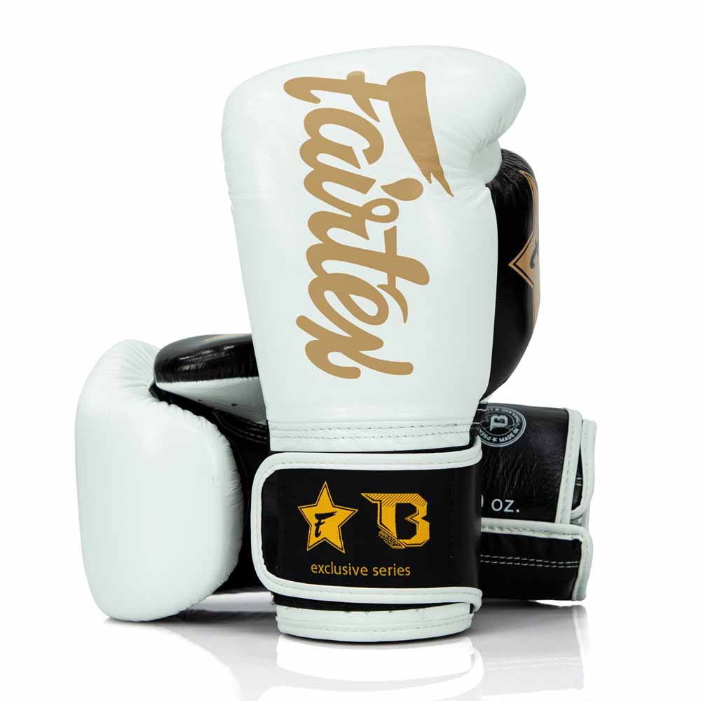 Fairtex X Booster Bokshandschoenen - FXB BG V2 - Echt leer - Wit/Zwart/Goud