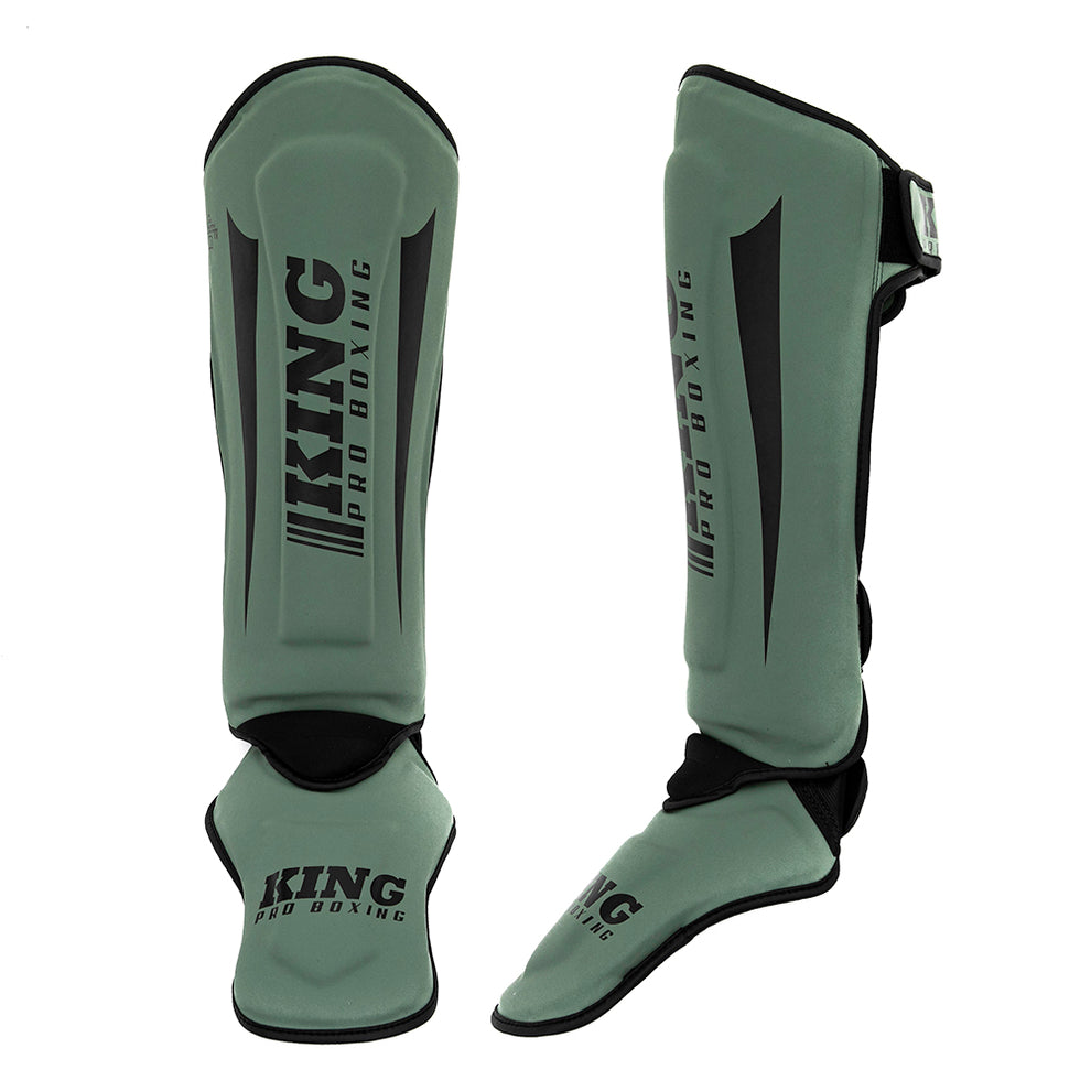 King Pro Boxing Revo Kickboks Scheenbeschermers - Olijfgroen