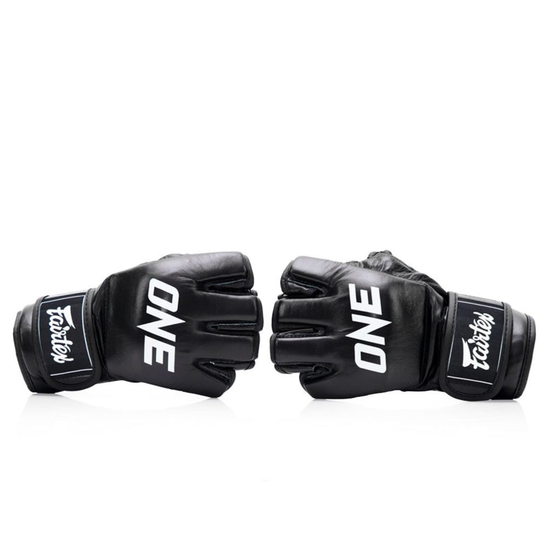 ONE X Fairtex FGV12ONE Grappling Handschoenen - Leer - Zwart