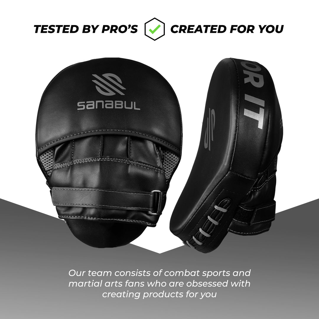 Sanabul Essential Curved Focus Mitts - Zwart / Zilver