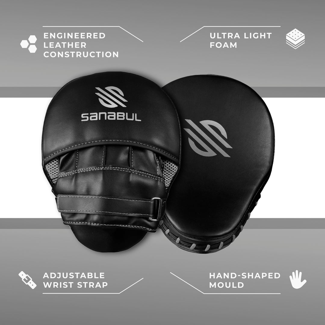 Sanabul Essential Curved Focus Mitts - Zwart / Zilver