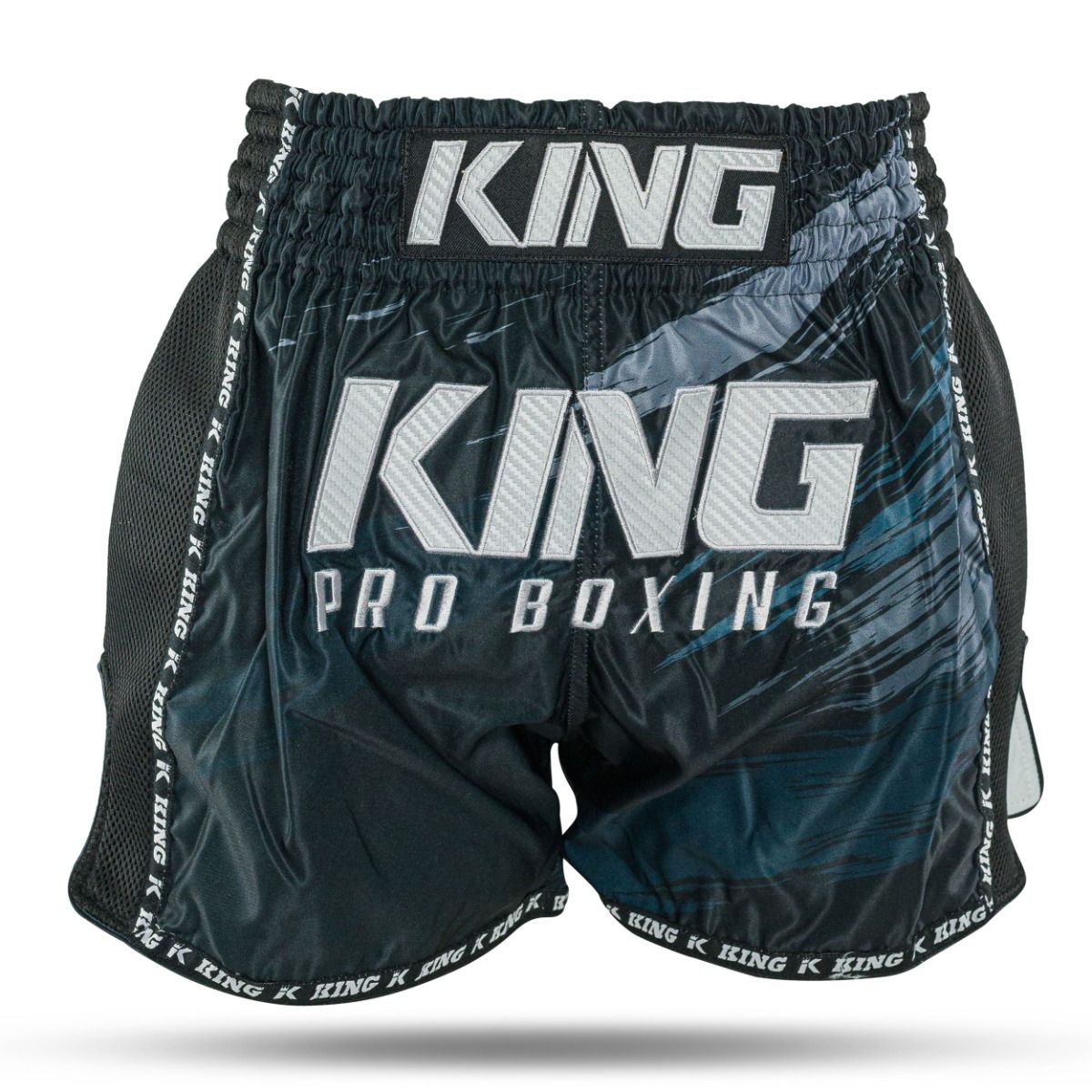 King Pro Boxing Storm 1 Muay Thai Shorts - zwart/donkerblauw