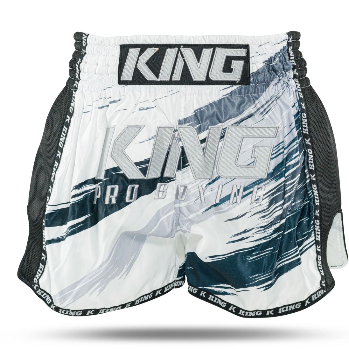King Pro Boxing Storm 2 Muay Thai Shorts - wit/donkerblauw