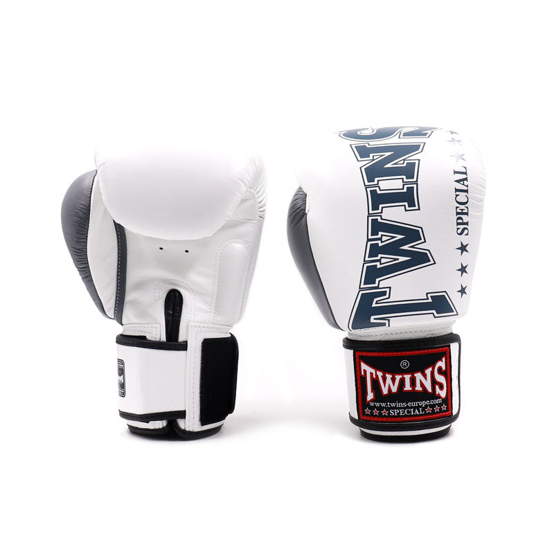 Twins Special BGVL 8 Boxing Gloves - Genuine Leather - White
