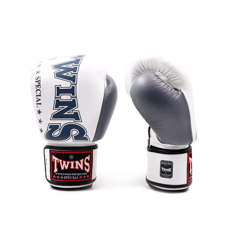 Twins Special BGVL 8 Boxing Gloves - Genuine Leather - White