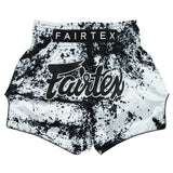 Fairtex Muay Thai Shorts - BS1948 Grunge White - Wit / Zwart