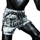 Fairtex Muay Thai Shorts - BS1948 Grunge White - Wit / Zwart