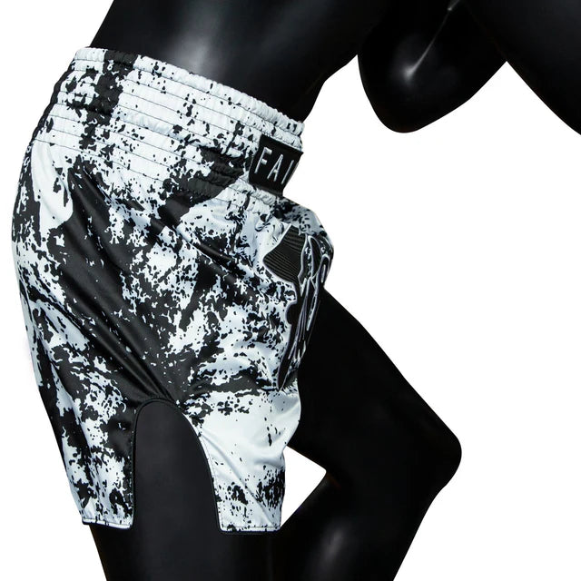 Fairtex Muay Thai Shorts - BS1948 Grunge White - Wit / Zwart