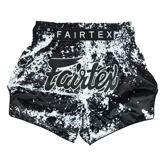 Fairtex Muay Thai Shorts - BS1949 Grunge Black - Zwart / Wit