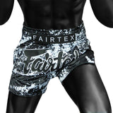 Fairtex Muay Thai Shorts - BS1949 Grunge Black - Zwart / Wit