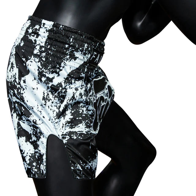 Fairtex Muay Thai Shorts - BS1949 Grunge Black - Zwart / Wit