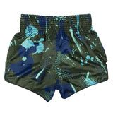 Fairtex Muay Thai Shorts - BS1954 Matrix - Groen / Blauw