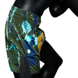 Fairtex Muay Thai Shorts - BS1954 Matrix - Groen / Blauw