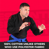 Sanabul Essential Lichtgewicht Braziliaanse Jiu Jitsu Gi - Voorgekrompen katoen - IBJJF goedgekeurd - Zwart