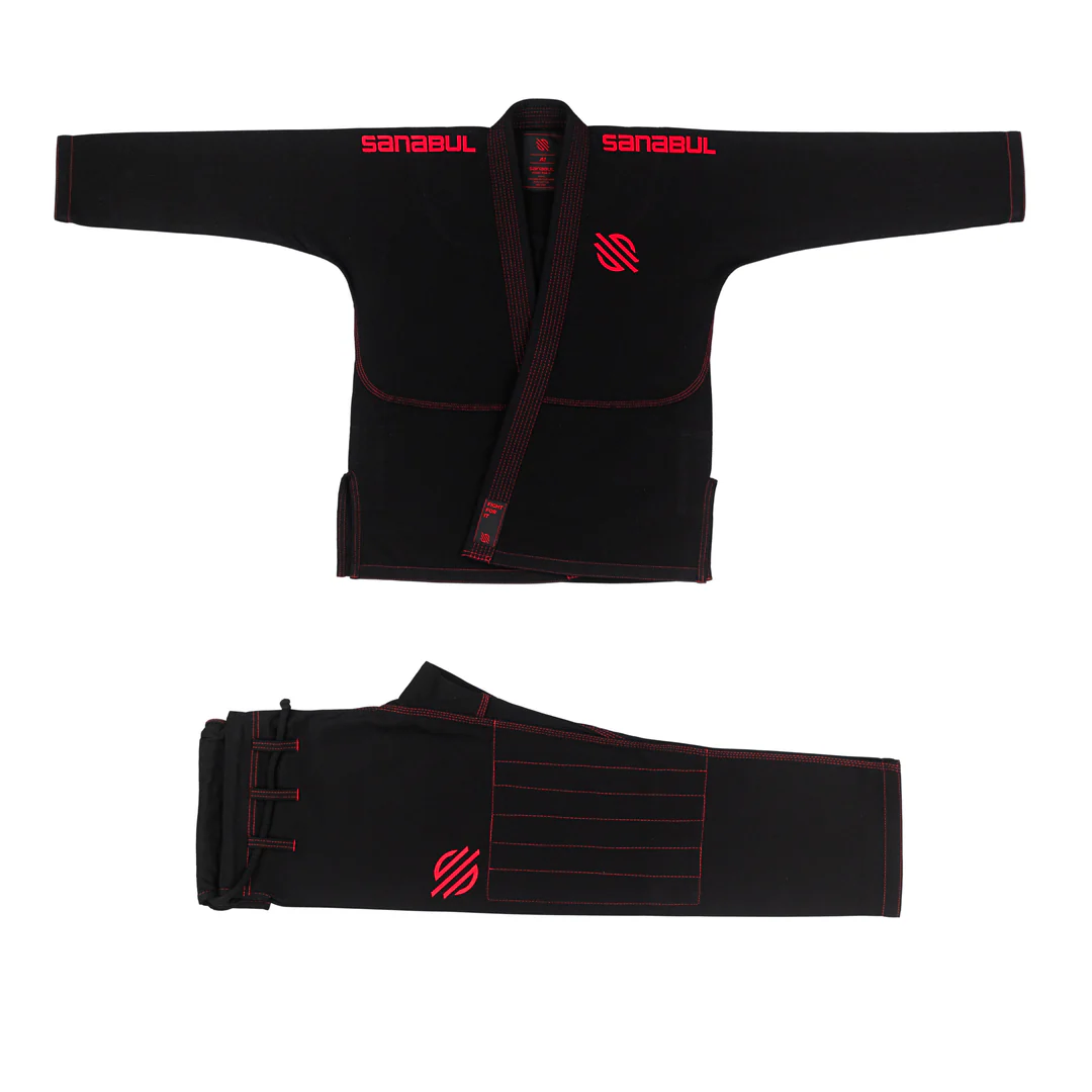 Sanabul Essential Lichtgewicht Braziliaanse Jiu Jitsu Gi - Voorgekrompen katoen - IBJJF goedgekeurd - Zwart
