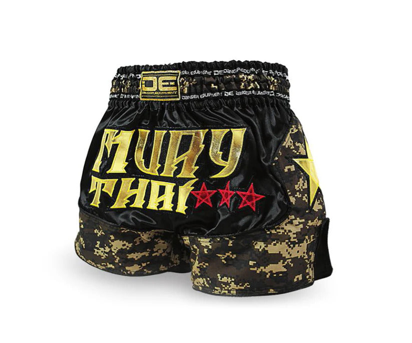 Danger Muay Thai Shorts EX01 - Satijn - Army