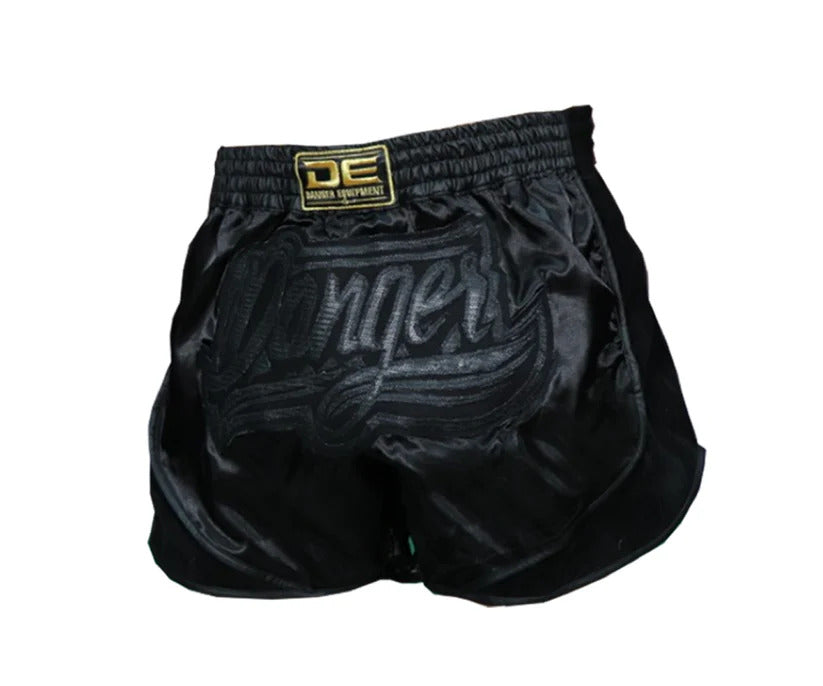 Danger Muay Thai Shorts High Raise - Satin - black