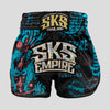 SKS Muay Thai Shorts Sakyant “Stickerbomb” - Zwart / Blauw